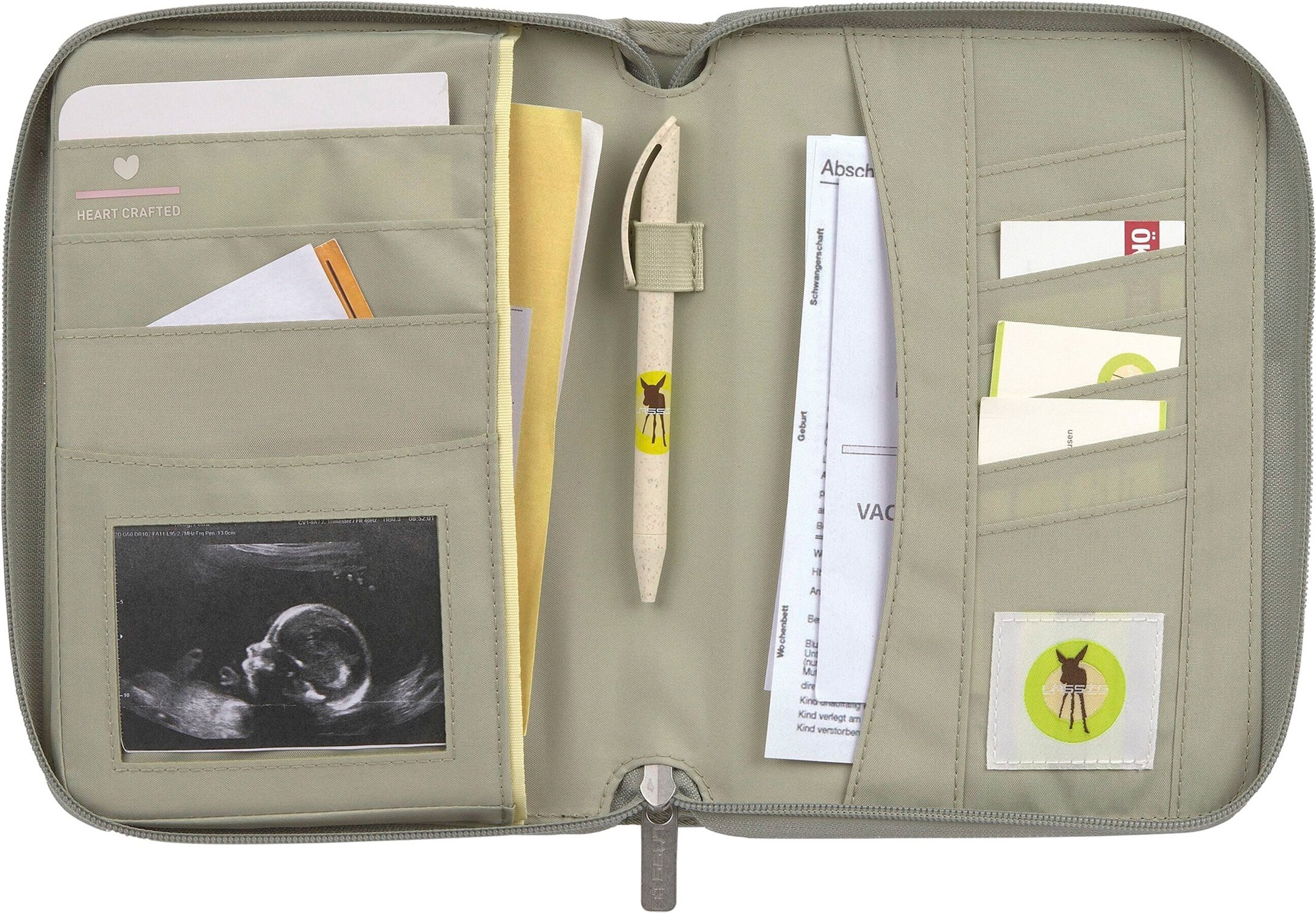 Lässig Mutterpasshülle mit Reißverschluss