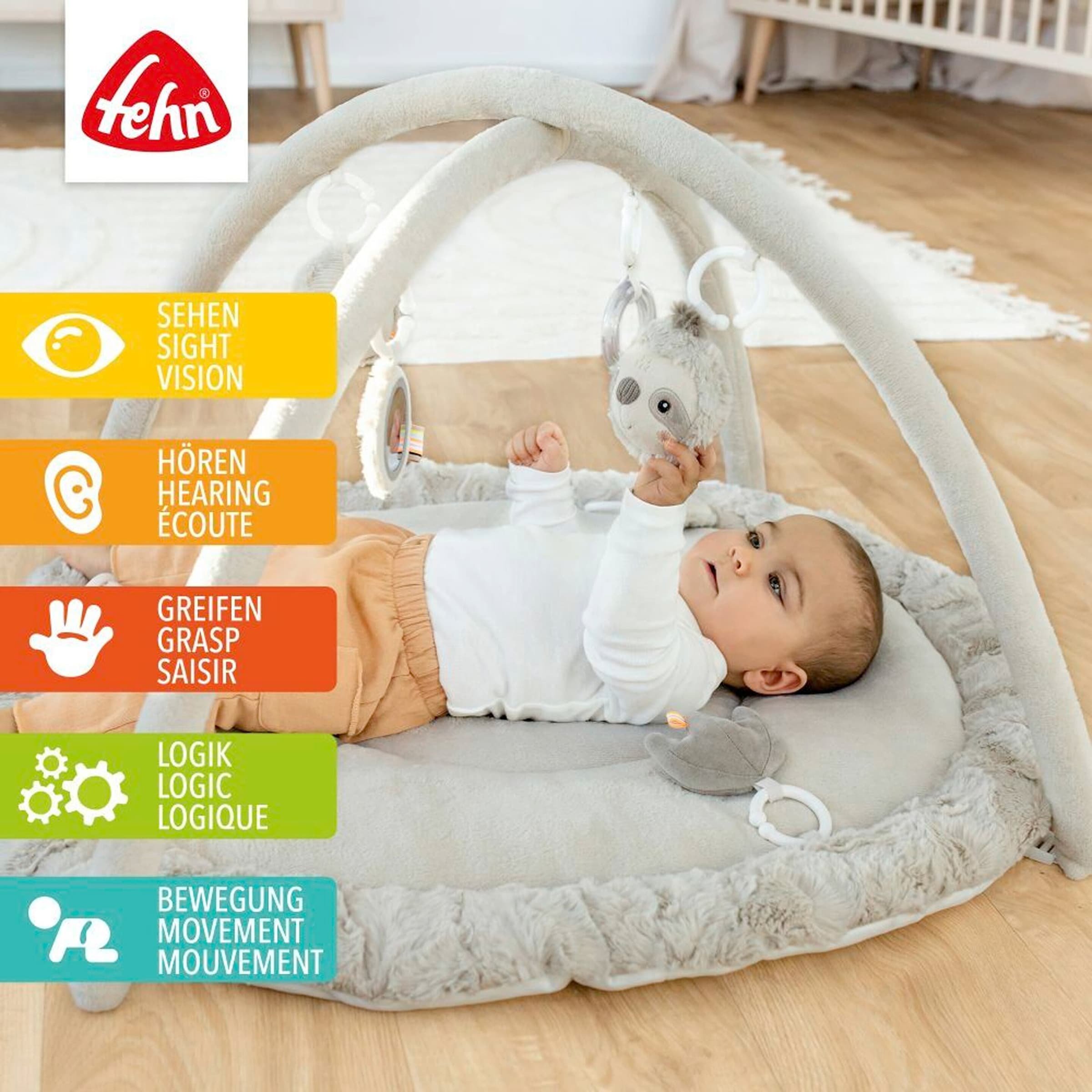 Fehn Spielbogen mit 3-D-Activity-Decke Faultier