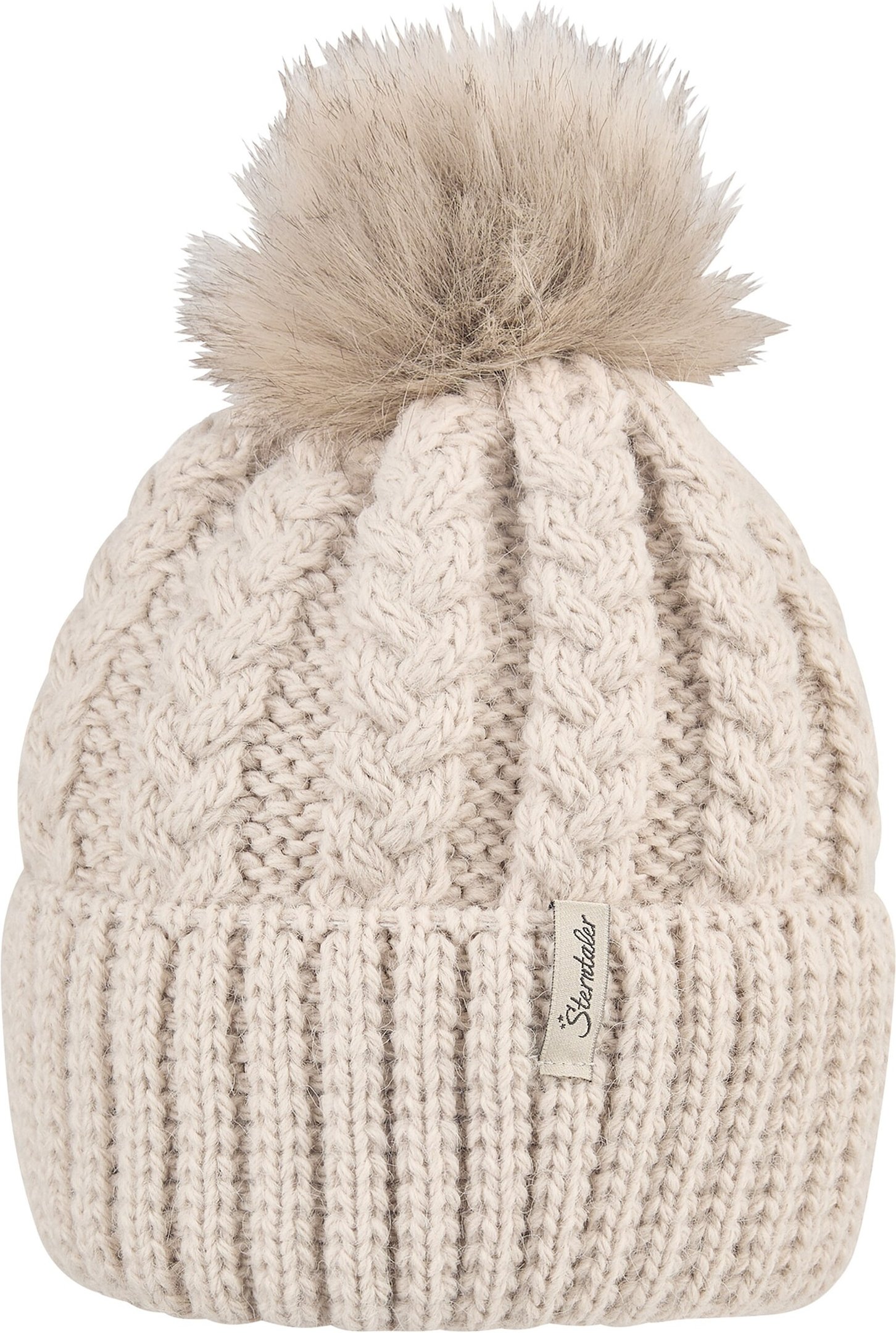 Sterntaler Winter-Strickmütze Bommel Fake Fur