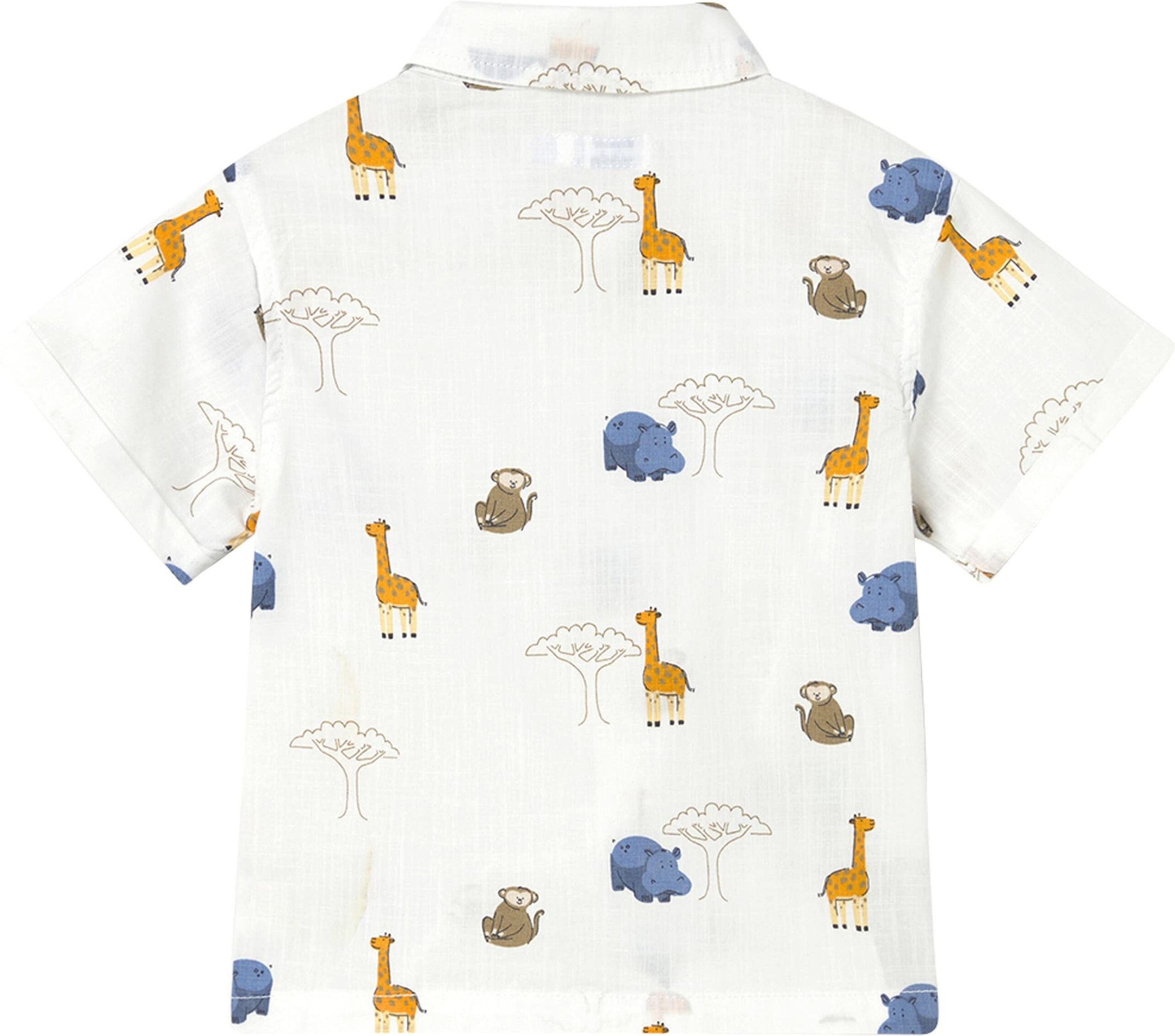Mayoral Hemd kurzarm Safari-Tiere Leinenoptik