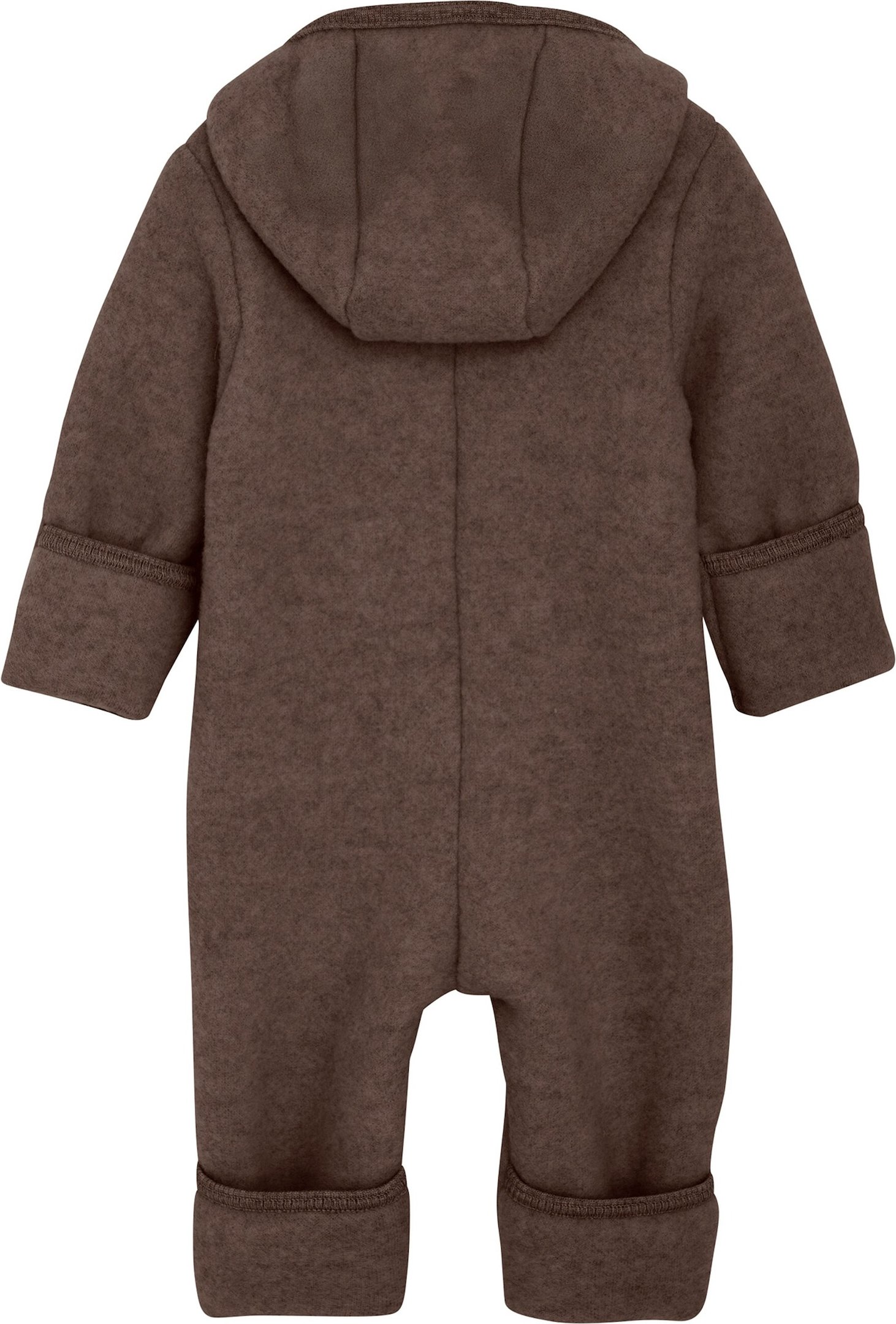 Huttelihut Wollfleece-Overall mit Klappbündchen und Kapuze mit Ohren Merinowolle