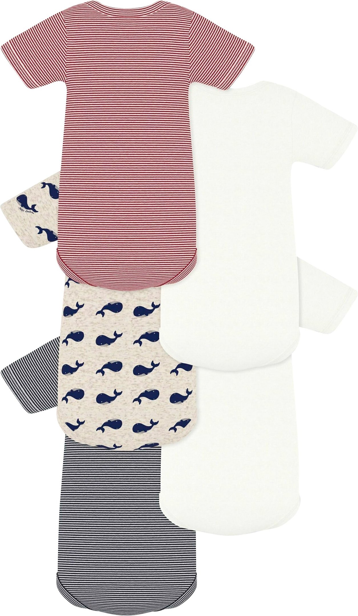 Petit Bateau 5er-Pack Bodys kurzarm Ringel Wale
