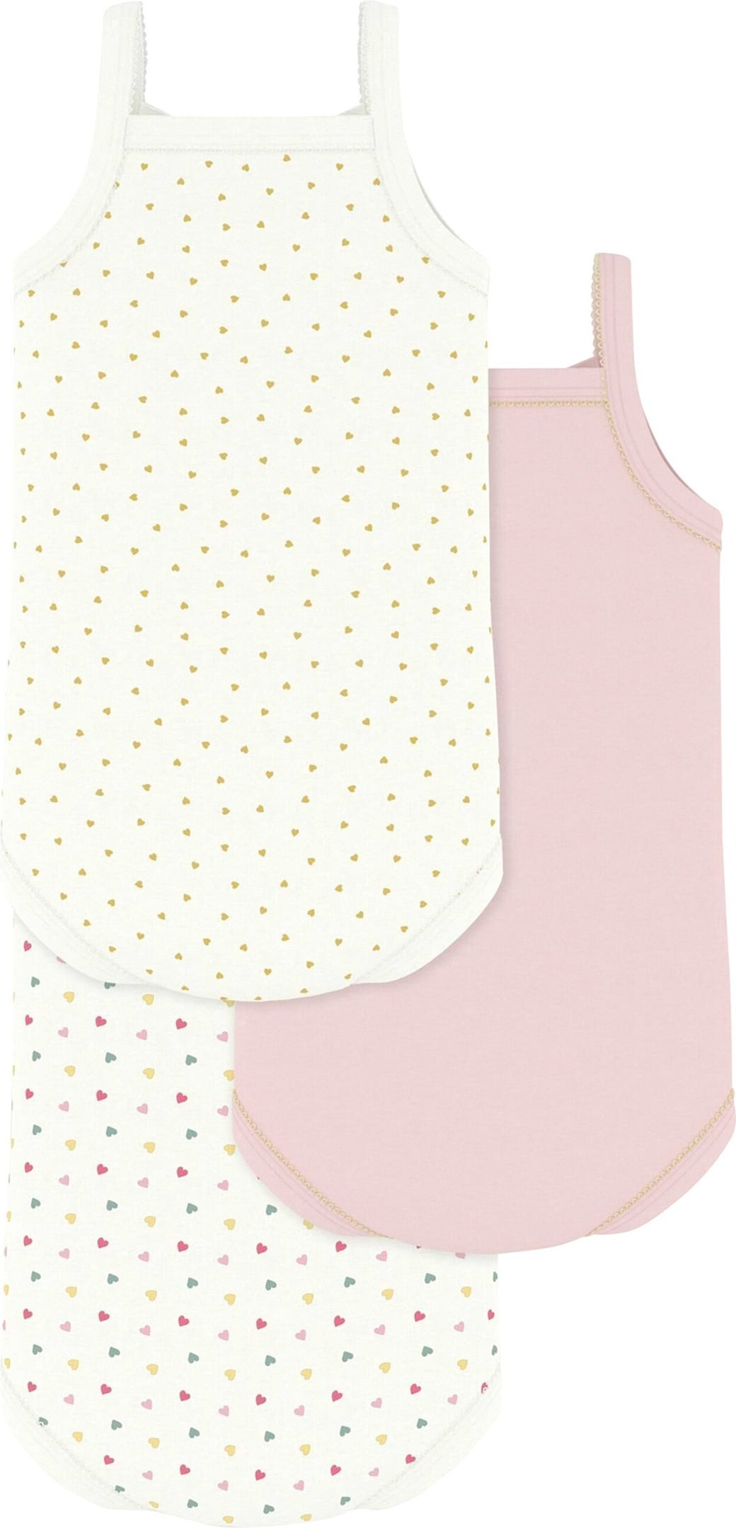 Petit Bateau 3er-Pack Bodys ohne Arm Herzen
