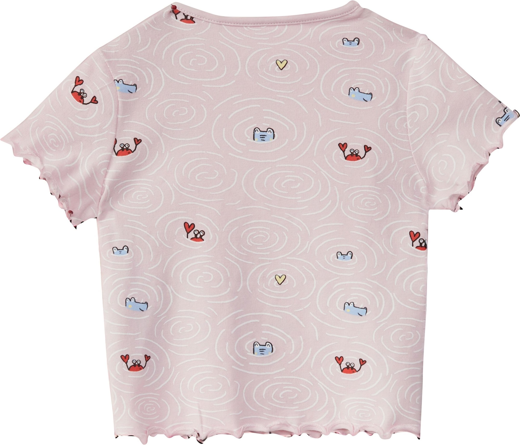 Jersey-Shirt mit All-over-Print und Rollsaum