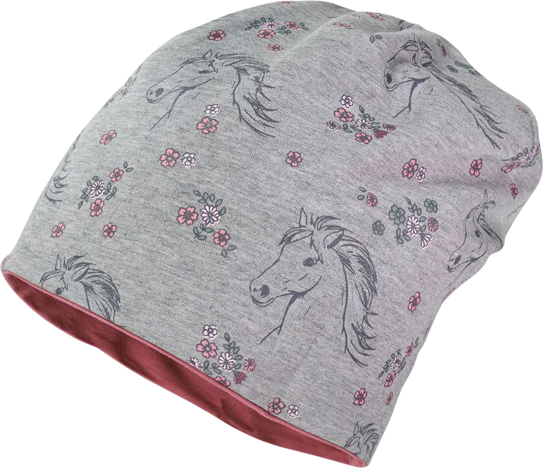 Maximo Wende-Beanie Pferd Blumen
