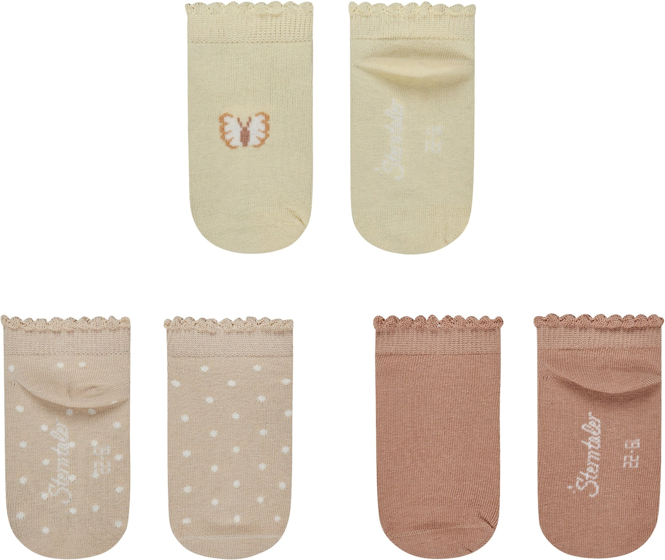 Sterntaler 3er-Pack Sneakersocken Schmetterling