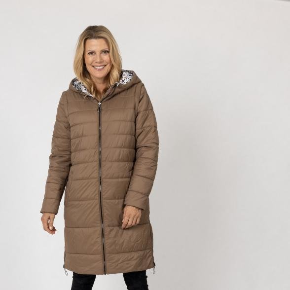 FASHION NEWS Wende-Longjacke, hellbraun/multicolor