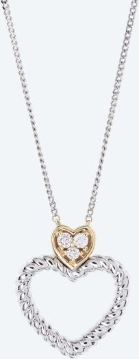 Herz-Mittelteilcollier 925/375 Kanada Brillanten