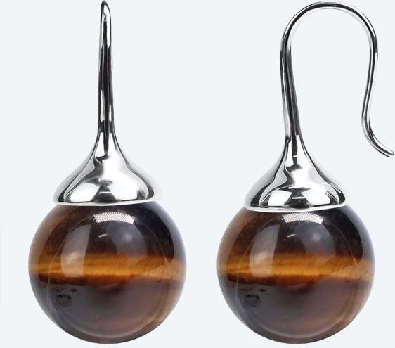 Ohrhänger 925 Sterling Silber Tigerauge