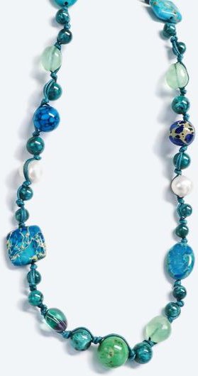 Collier Jaspis, Amazonit, Fluorit