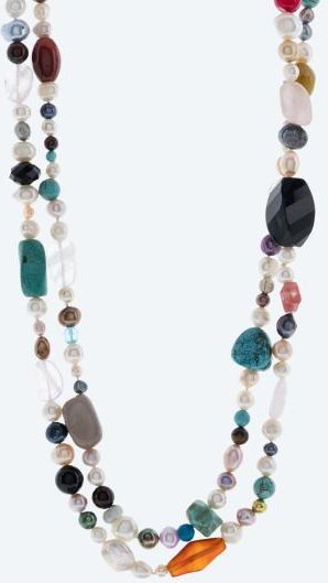 Collier endlos Edelsteine multicolor, SWZPerlen