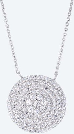 Mittelteil-Collier 925 Silber rhodiniert Zirkonia