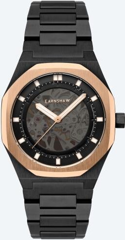 EARNSHAW Automatikuhr "Drake Skeleton" schwarz