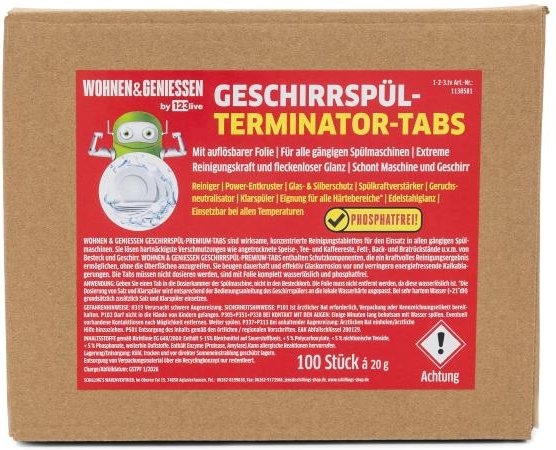 W&G 100 Stück Premium Geschirr Terminator Tabs