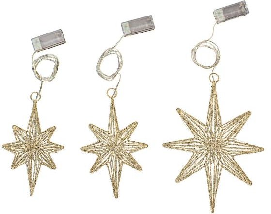 3 LED-Polarsterne hängend