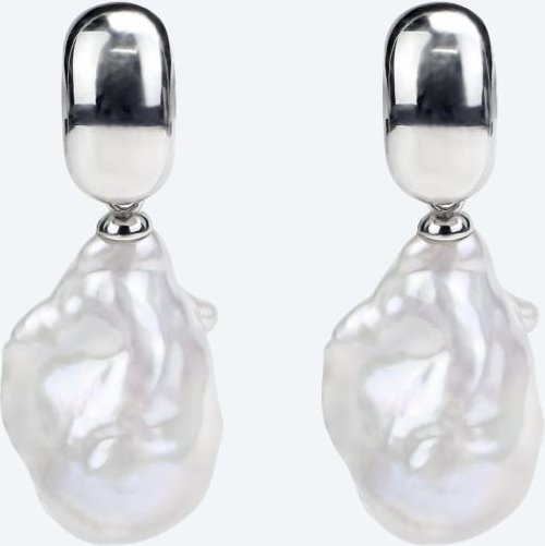 Ohrhänger 925 rhod. Süßwasserzuchtperle barock