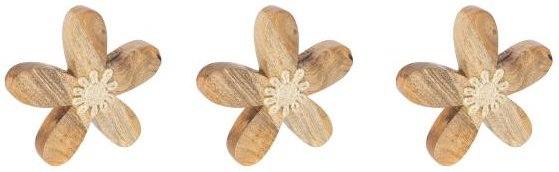Dekoblumen 3er Set Holz