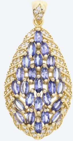 Anhänger 925 St. Silber vergoldet Tansanit