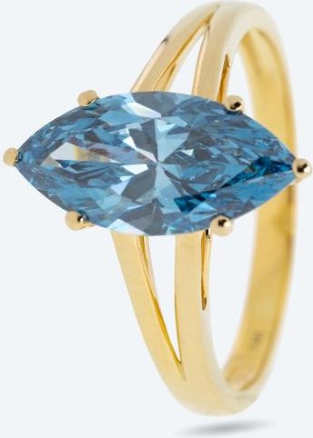 Christian Materne Ring 585 Gold LG Diamant blau