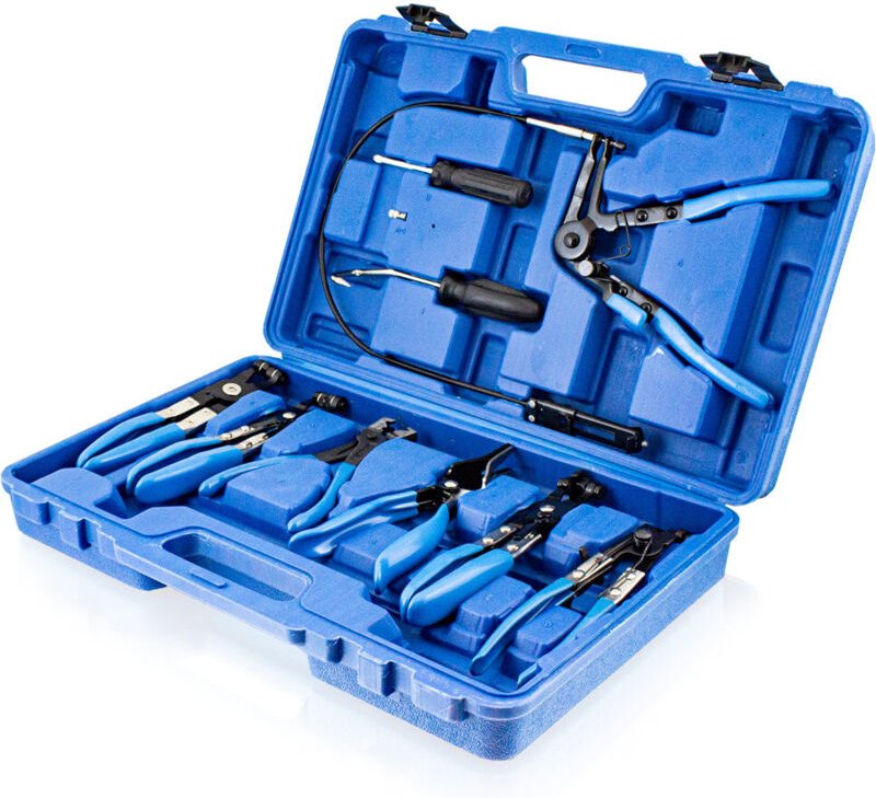 11 tlg Schlauchklemmenzangen Set Schlauchschellenzange Schlauchschelle Zange Werkzeug - Bituxx