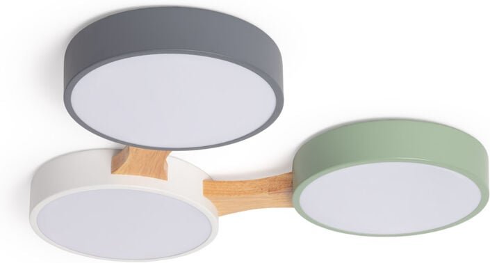 Efectoled - LED-Deckenleuchte 30W Holz und Metall cct Wählbar Sams Mehrfarbig