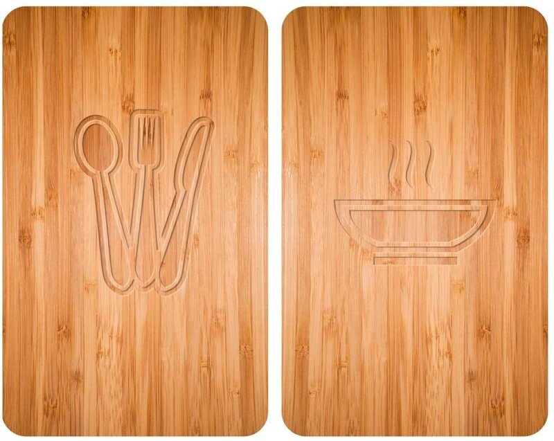 WENKO Glasschutzplatten für den Ofen, Herdabdeckplatte Universal Lunch 2 Stück
