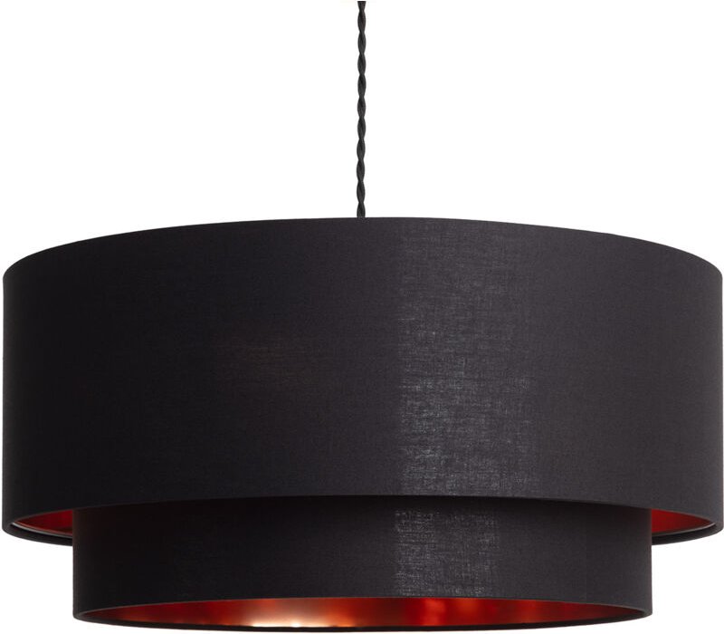 Ledkia - Pendelleuchte Textil Reflect Duo Schwarz