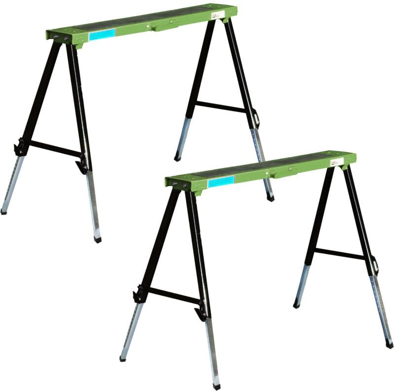 2x Arbeitsbock höhenverstellbar bis 91 cm Unterstellbock Stützbock Klappbock Gerüstbock