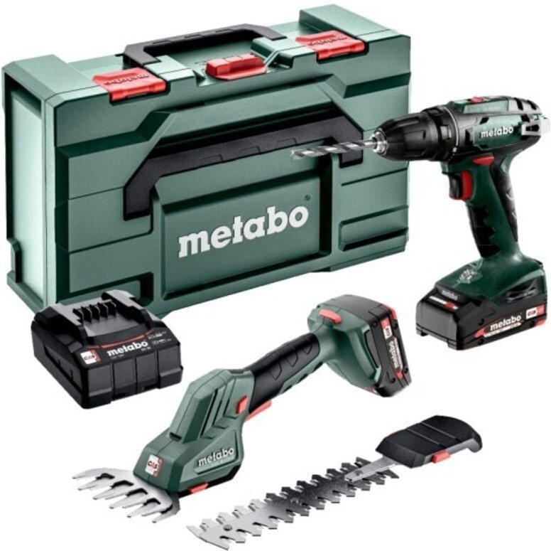 Combo Set 2.2.5 18V Akku-Bohrschrauber bs + Grasschere sgs ltx q mit Akkus + Lader in x - Metabo