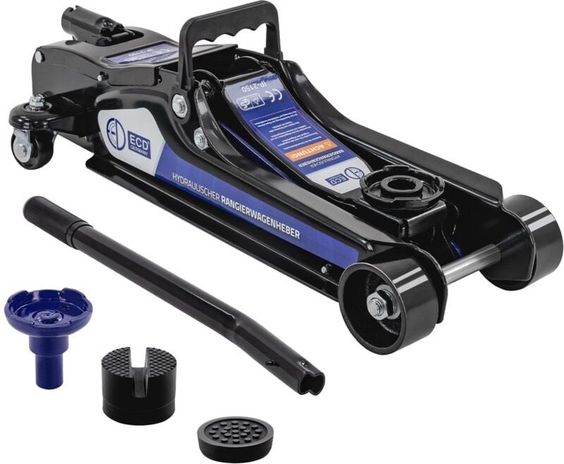 Ecd Germany - Hydraulischer Wagenheber bis 2,5T, tüv/gs Zertifiziert, Hubhöhe 80-360 mm, 2x Gummiauflage & SUV-Adapter, ...