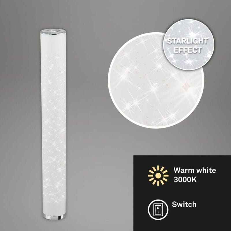 Yota led Stehlampe, Sternendekor, Kabelschalter, Warmweißes Licht, chrom, 13 x 103,5 cm - Briloner
