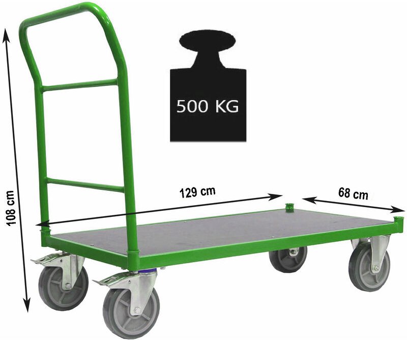 Plattformwagen Profi xl Tragkraft 500 kg 119x59 cm Transportwagen Handwagen Paketwagen