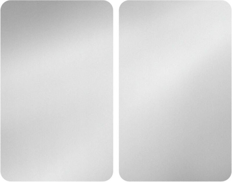 Herdabdeckplatten Universal Silber 2er Set, für alle Herdarten, Silber glänzend, Gehärtetes Glas silber, Kunststoff (tpe...