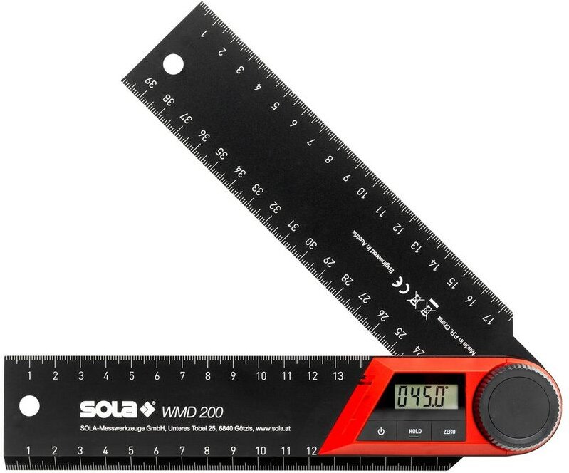 Winkelmesser Messer Digital elektronisch verstellbar 270Grad Lineal wmd 200 - Sola