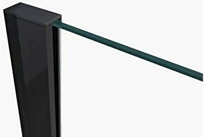 U Profil Aluminium für Glaswände 2000 x 21 x 47mm in Schwarz matt für 8 mm Glas - Buylando