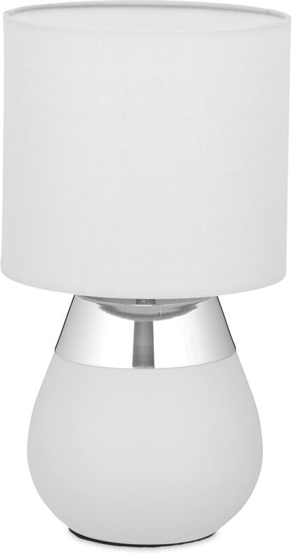 Relaxdays Nachttischlampe Touch dimmbar, moderne Touch Lampe, 3 Stufen, E14, Tischlampe, HxD: 32,5 x 18 cm, grau-silber