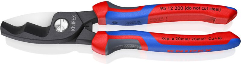 95 12 200 Kabelschere Doppelschneide Mehrko. brün. 200 mm - Knipex
