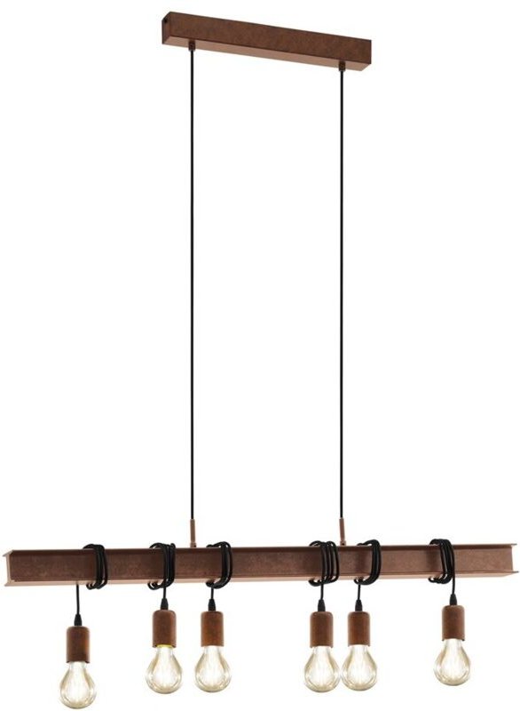 Eglo - Pendelleuchte Townshend 4 antik-braun 100,5 x 7 cm E27, max. 60 w Pendelleuchte