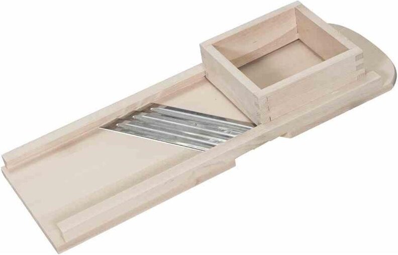 Krauthobel mit 3 Messern, 65 x 23,5 cm Holz