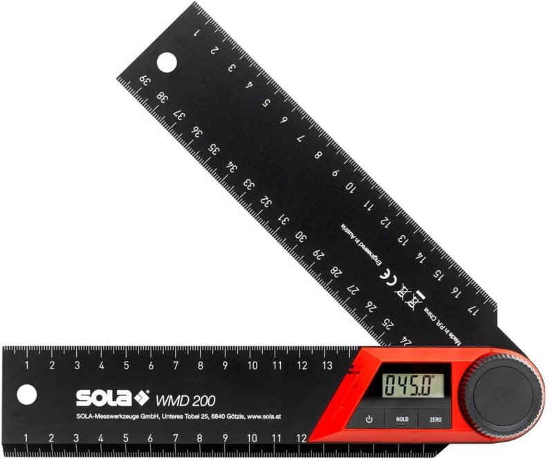 Winkelmesser Messer Digital elektronisch verstellbar 270Grad Lineal wmd 200 - Sola