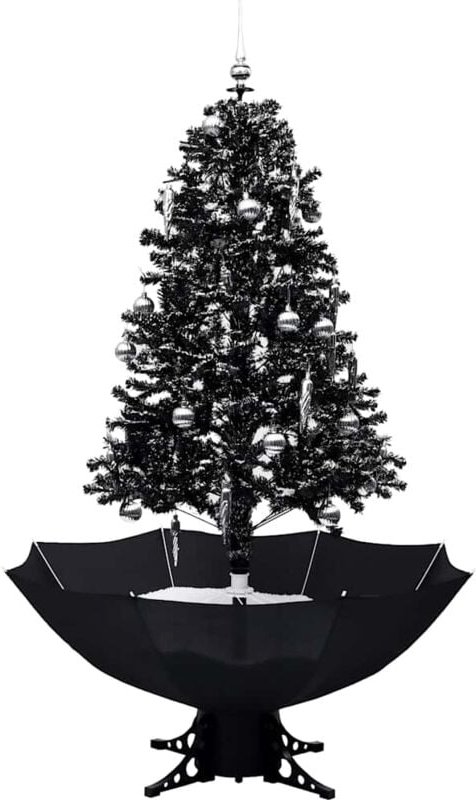 Vidaxl - Schneiender Weihnachtsbaum mit Schirmfuß Schwarz 170 cm pvc