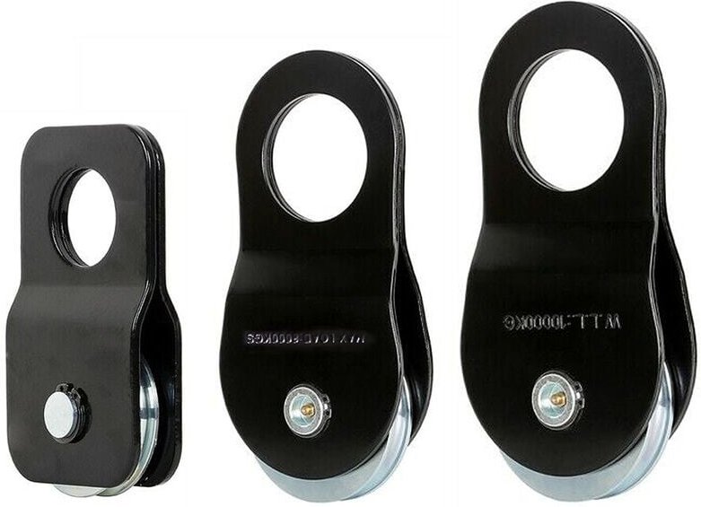 Umlenkrolle Seilwinde Seilzug 4, 8 oder 10 Tonnen aus Stahl in Schwarz Forstseilwinde Seilrolle Heberolle Snatchblock Of...