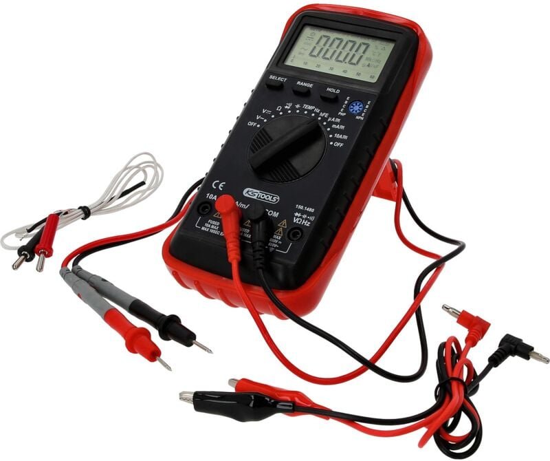Digital Multimeter inkl. Prüfspitzen und Krokodilklemmen