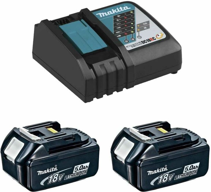 Power Set Makita 2 x 18V 5,0 Ah + DC18RC)