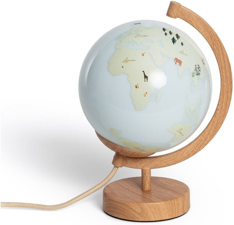 Efectoled - Tischlampe Weltkugel Hellbraun