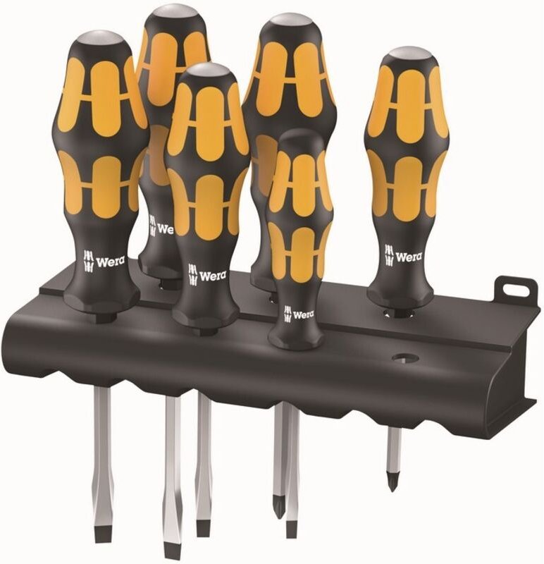 932/918/6 Schraubendreher Satz Kraftform Schraubmeisselsatz 6-teilig + Rack - Wera