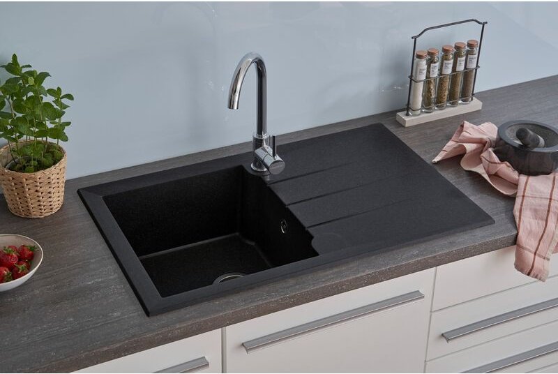 Granitverbundspüle Alinéo 81 x 50 cm Grasnitspüle Spülbecken Spüle - Respekta