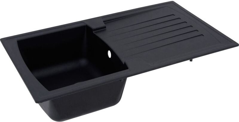 Einbauspüle Respekta Mineralite Spülbecken 86 x 50 schwarz
