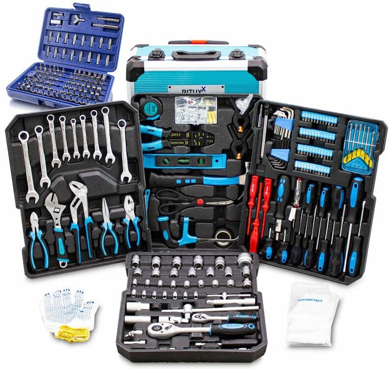 1300-Teiliges Werkzeugkofferset Werkzeugkasten Werkzeugbox Werkzeugkiste Knarrenkasten Werkzeugtrolley Nusskasten Ratsch...