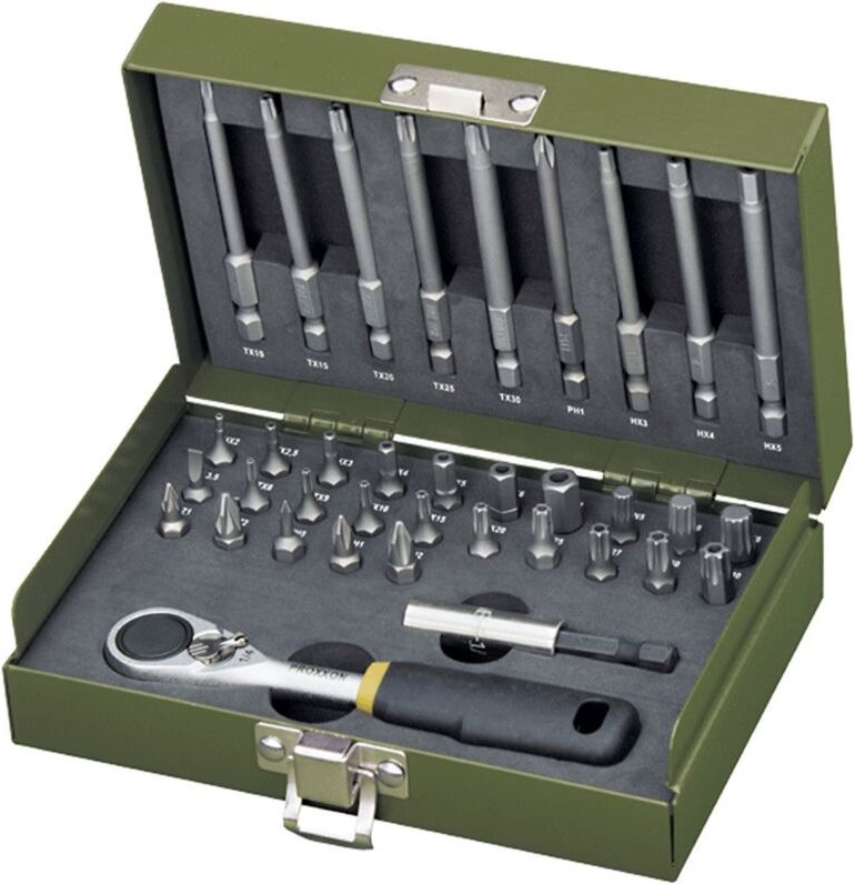 Proxxon - Feinmechanikersatz mit 1/4' MICRO-Bit-Ratsche (36-teilig) - 23109